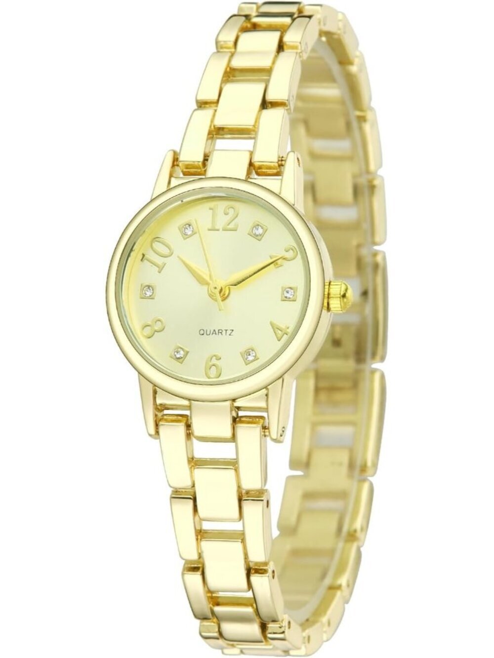 Women's Gold Analog Quartz Alloy Strap Daily Waterproof Exquisite Wrist Watch